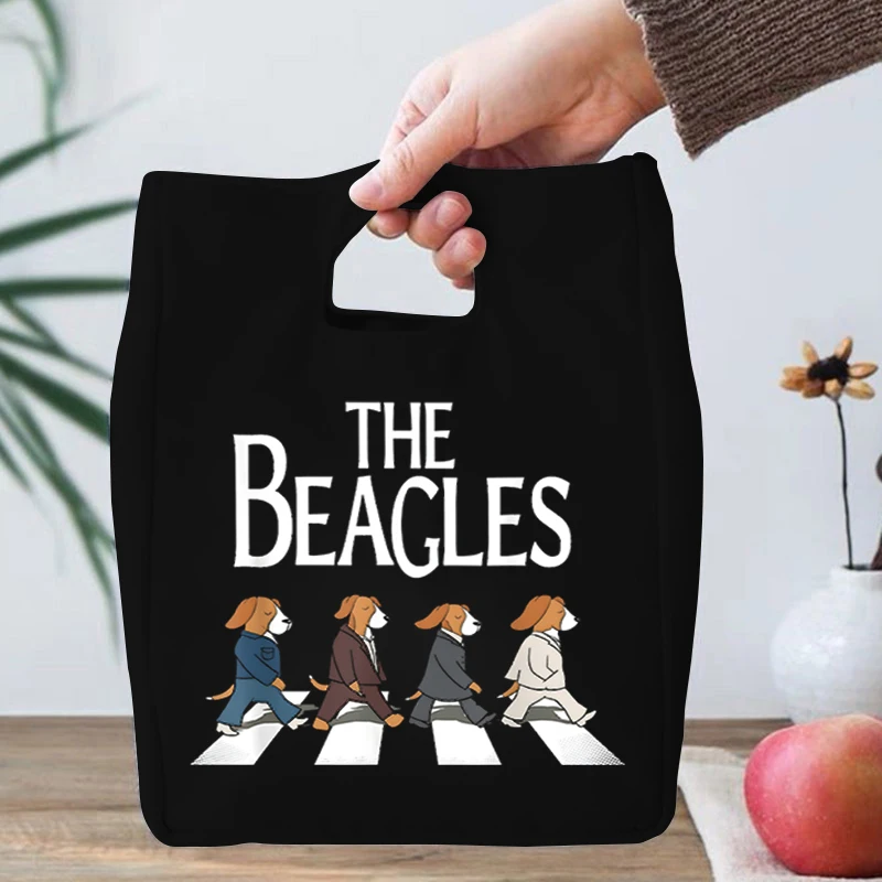 Women Men Canvas Lunch Bag The Beagles Pattern Lunch Tote Box for Teenage Dog Lovers Gift Student School Portable Lunch Bags