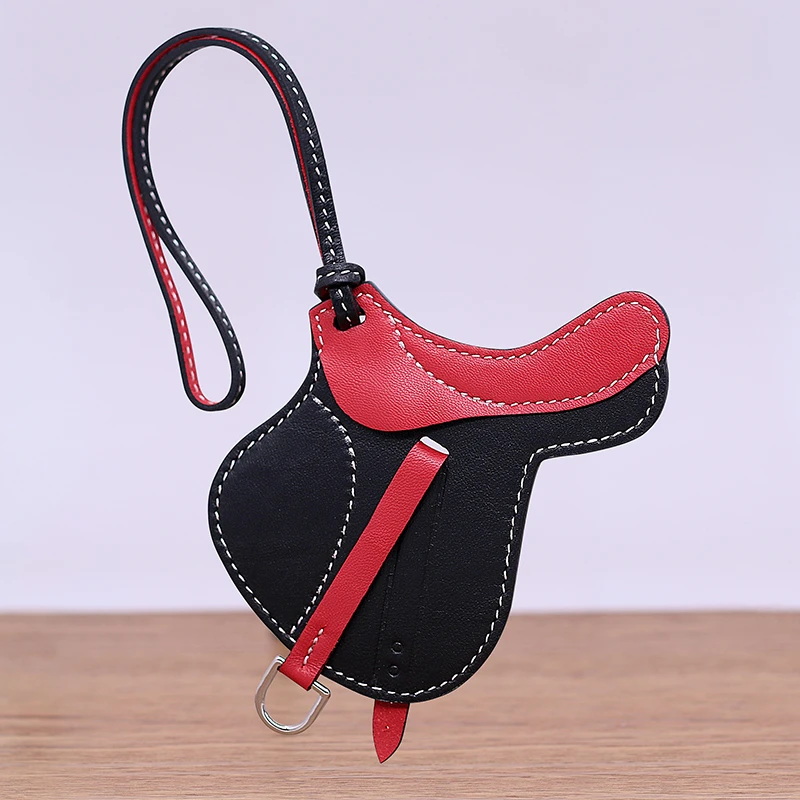 

DIMY 2025 Saddle Pendant Handmade Leather Bag Hanging Decoration Women's Big Brand Car Rearview Mirror Hanging Decoration Light