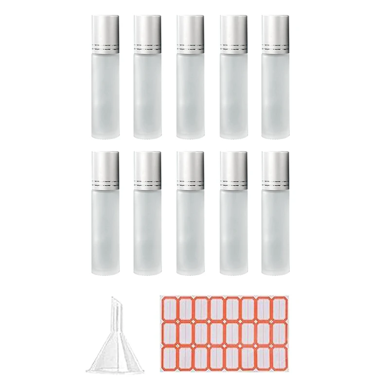 10Pcs Roll-On Bottle Small Cosmetic Packing Perfume Bottles Liquid Container Roll-On Bottle For Travel Easy Install