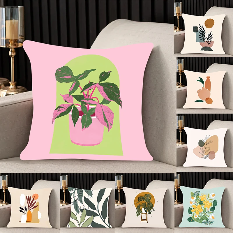 

Pillow Cover Plants and flowers room bedroomo office coffee shop car Dakimakura Throw Pillows iving room Pillowcase Home Decor