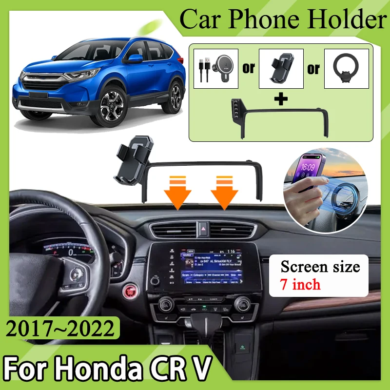 

Car Phone Holder For Honda CR V Accessories Breeze CRV MK5 2017~2021 2022 7" GPS Magnetic Screen Mobile Phone Support Auto Mount