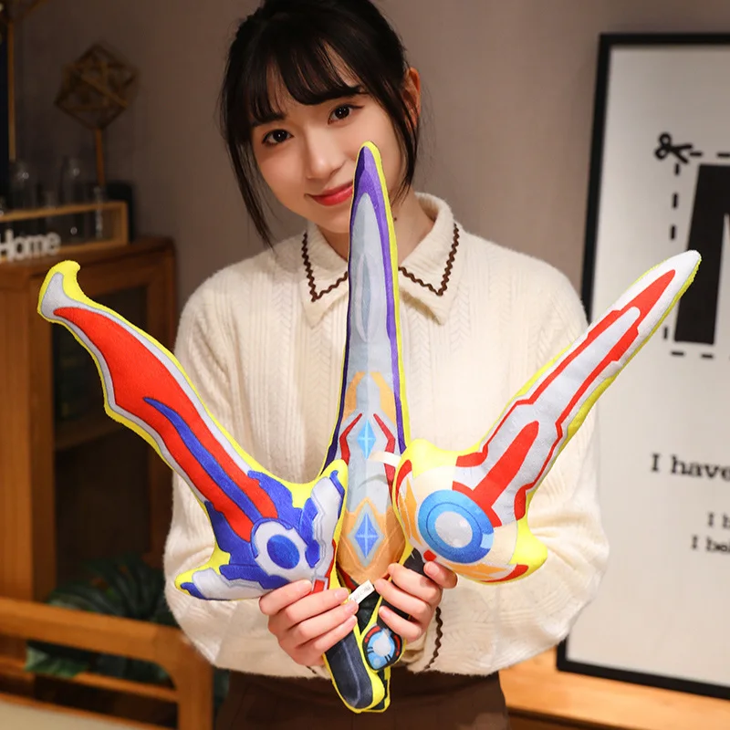 Creatieve Vriend Mes Zwaard Kussen Gevuld Zachte Cartoon Plushie Slaapkussen Peluche Verjaardagscadeau