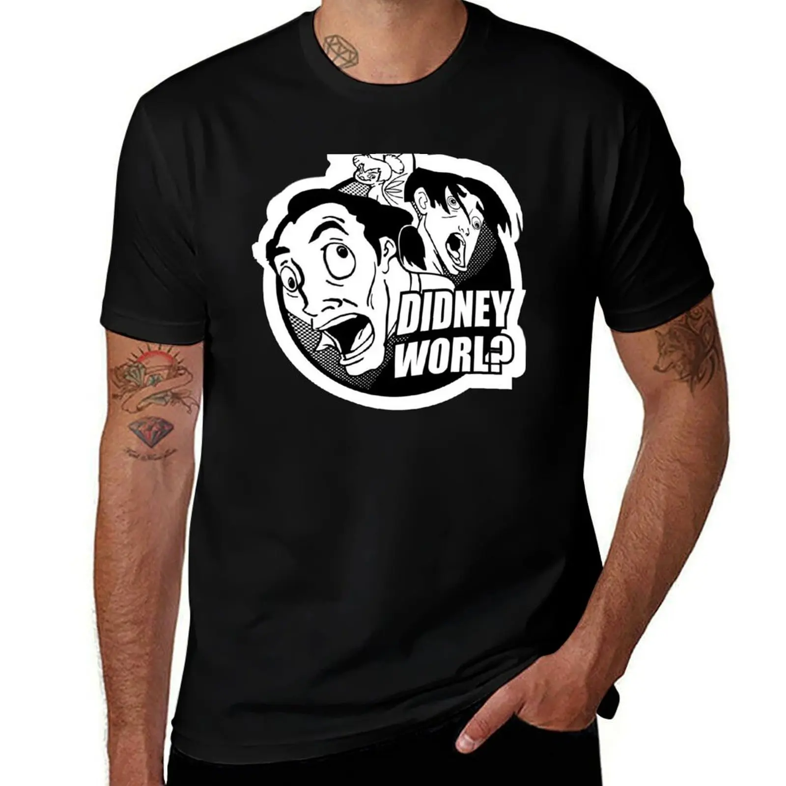 

Didney Worl ! T-Shirt Retro Style Print Casual Top