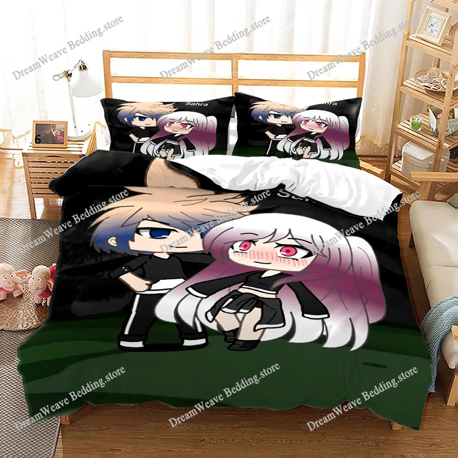 

3D Printed Gacha Life Bedding Set Boys Girls Twin Queen Size Duvet Cover Pillowcase Bed Kids Adult Fashion Home Textile