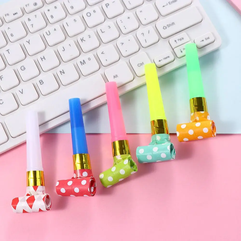 Accessoire drôle faveurs de fête pour enfants anniversaire corne colorée sifflet écouteurs sifflets fabricant de bruit jouets fête souffleur sifflet