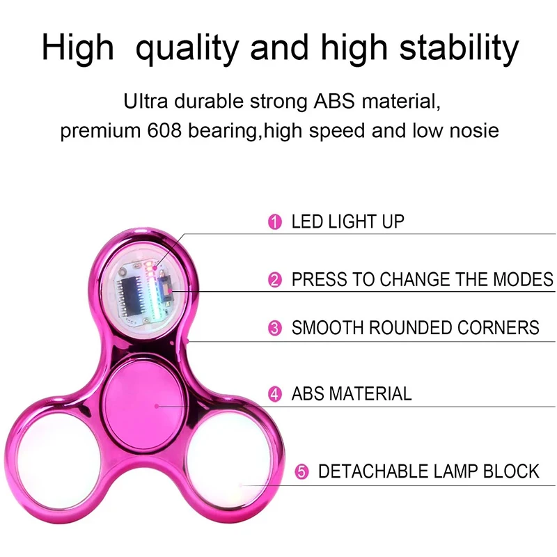Diversão luminosa led luz criativa fidget spinner mão superior spinners brilho no escuro luz edc figet spiner dedo alívio do estresse brinquedos