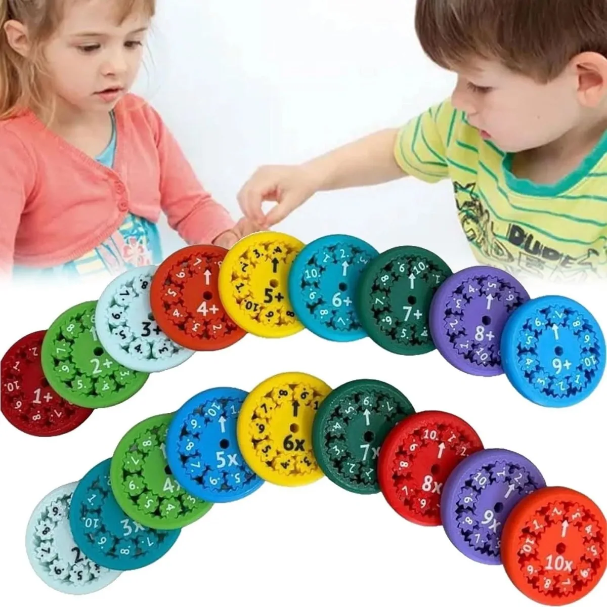 18PCS Math Fidget Set Spinners Brain Game Addition Subtraction Multiplication Division Logical Learning Education Number Toy