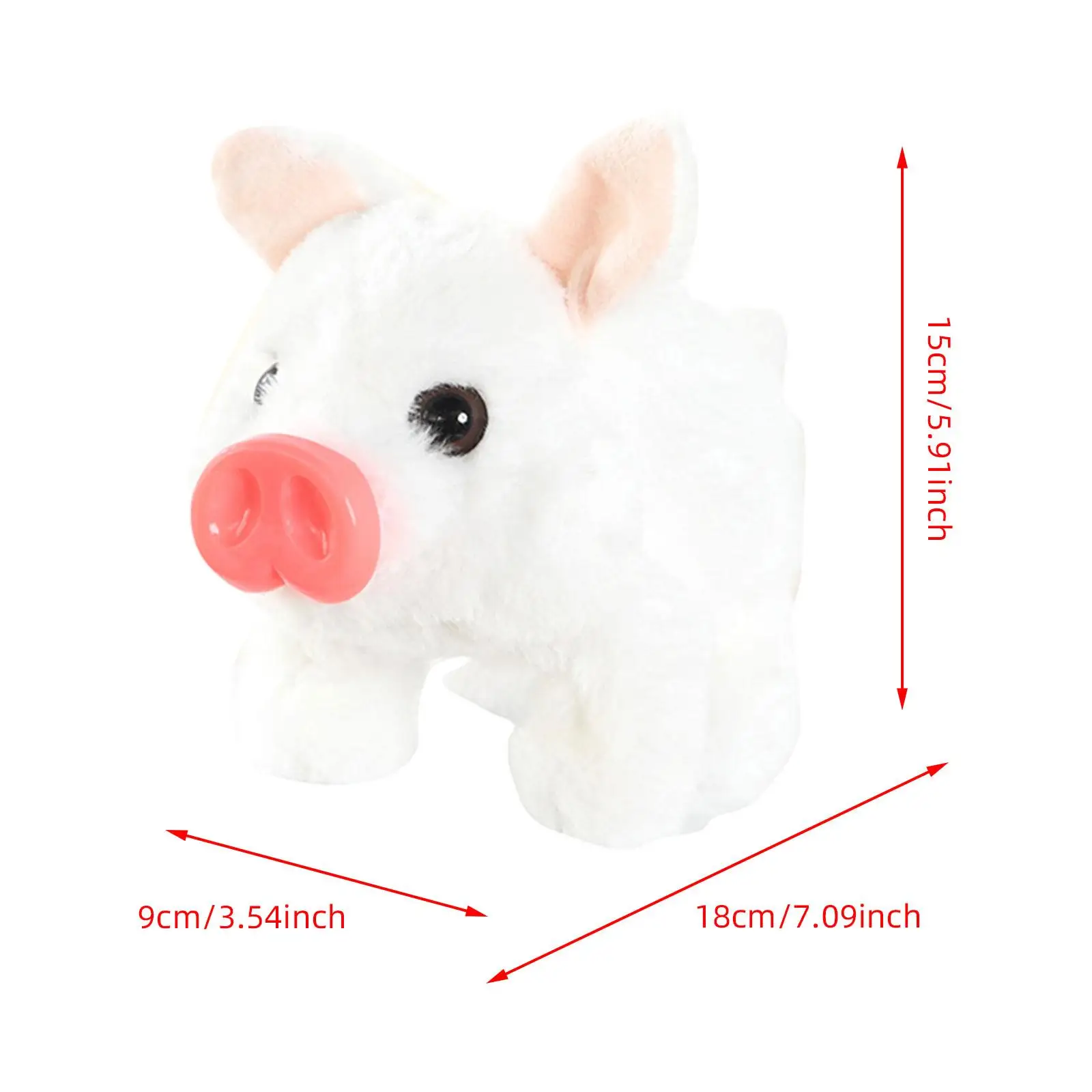 Cerdo de peluche eléctrico, juguete animado con boca móvil, cerdito educativo realista para caminar, regalo de cumpleaños para niños y niñas