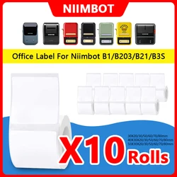 Niimbot Thermal Adhesive Label Waterproof White Paper Anti-Oil White Sticker For B1 B21 Mini Portable Thermal Printer Tape Label