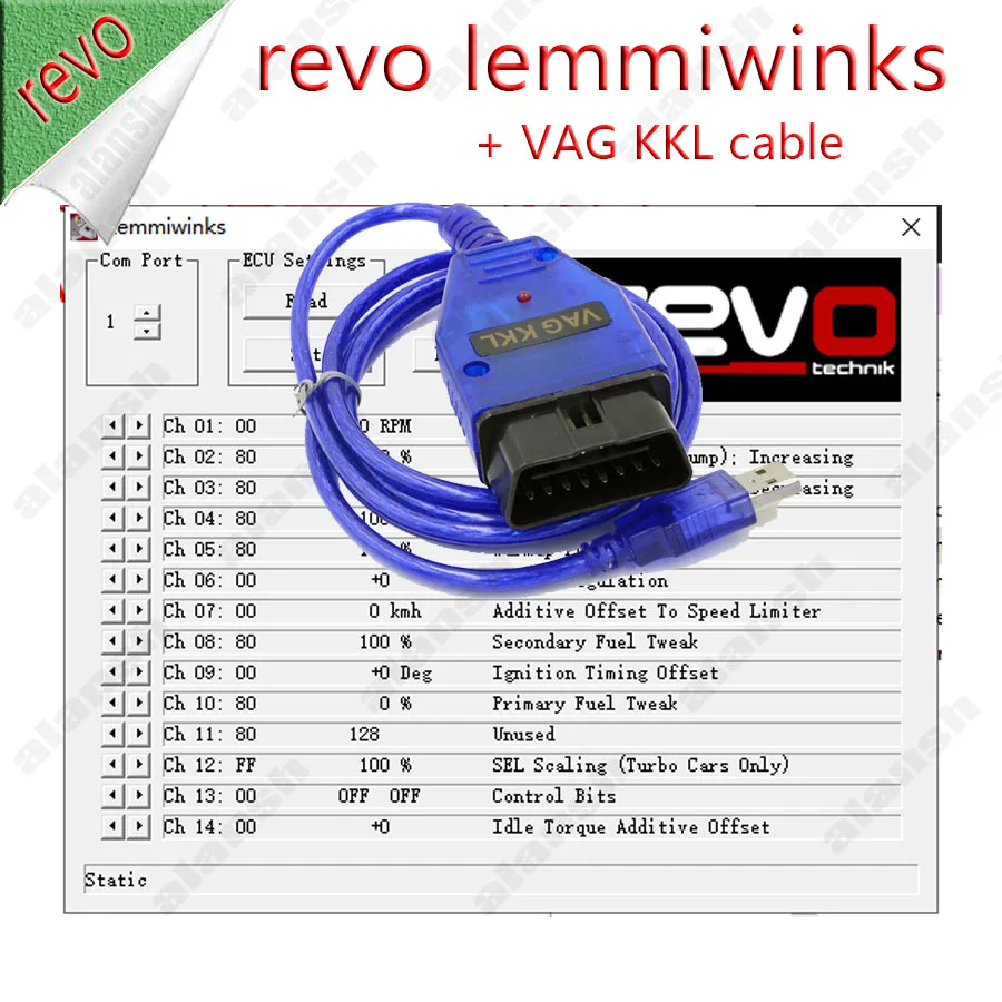 

REVO Lemmiwinks with 409 VAG KKL Cable for VW Car