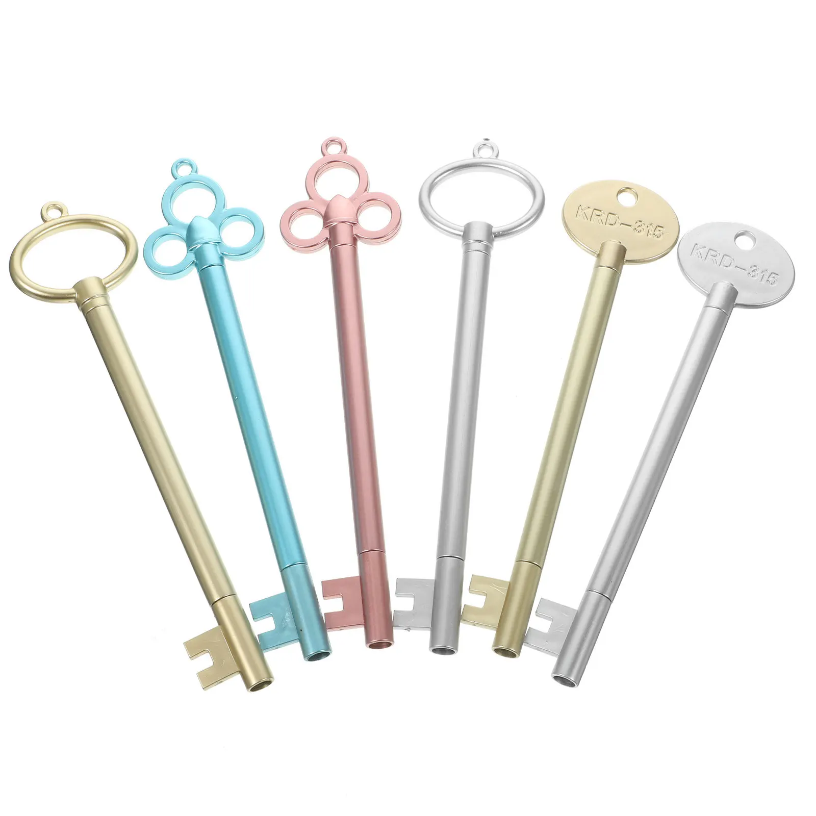 

12pcs Key Shaped Gel Vintage Style Smooth Writing Comfortable Grip For Office Home School Stationery Students Signature