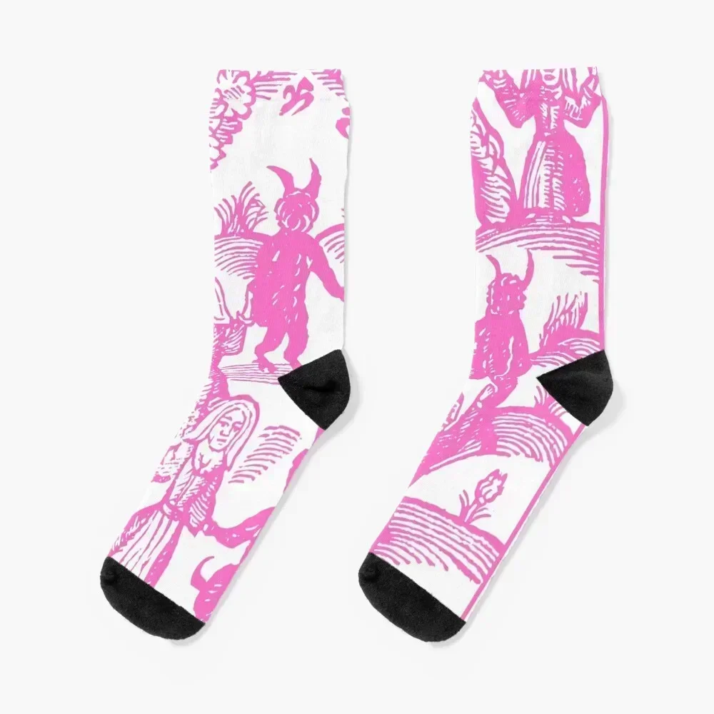 

Dance with the Pink Devil Socks anti-slip christmass gift luxe Rugby Mens Socks Women's