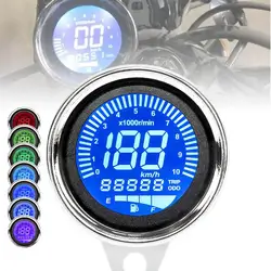 Motorcycle LCD Digital Meter Multi‑Functional Odometer Speedometer Tachometer RPM Fuel Level Gauge MPH H