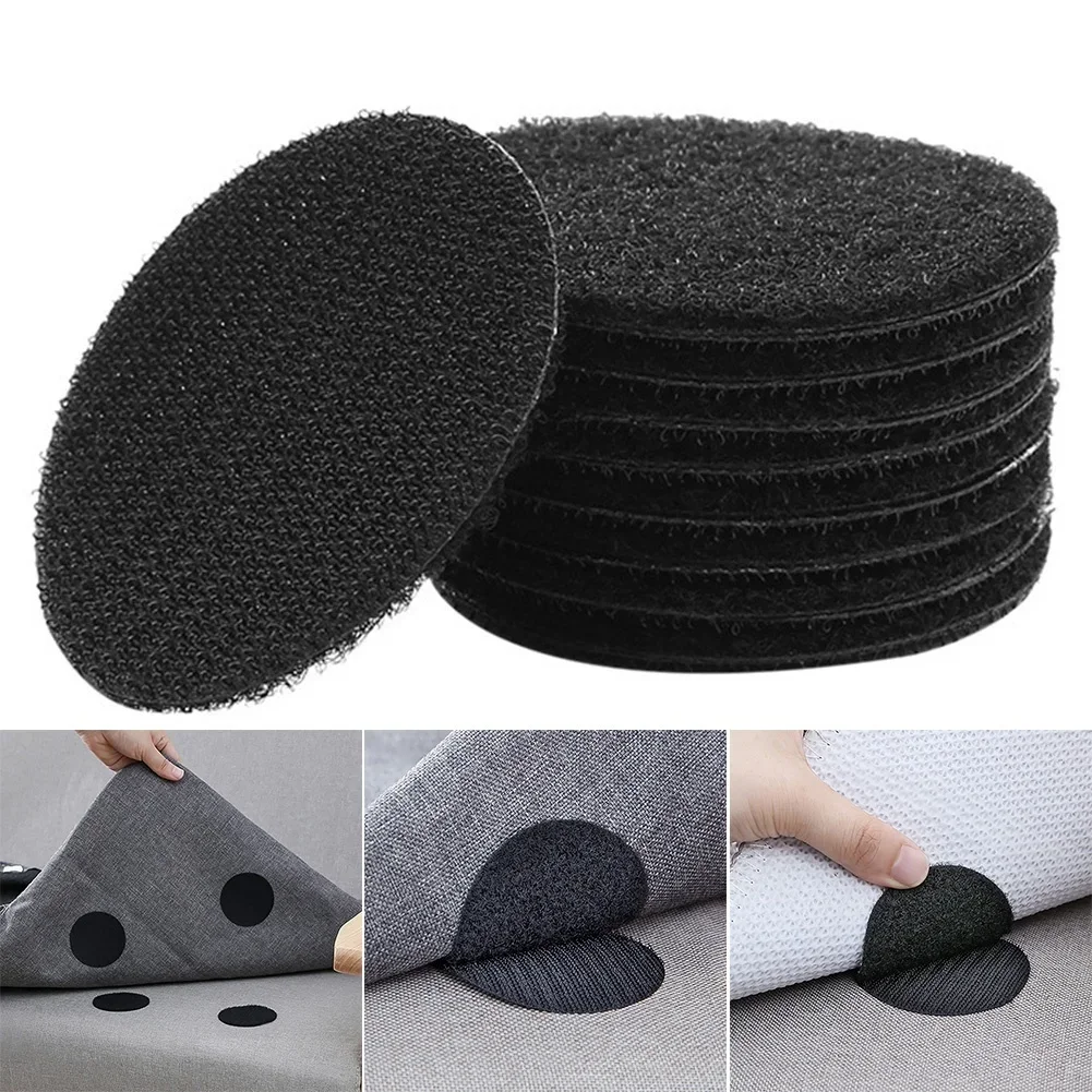 10 Pairs Anti Curling Carpet Tape Rug Gripper Velcro Secure the Carpet Sofa and Sheets in Place and Keep the Corners Flat 6cm