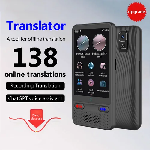 Dispositivo traductor de idiomas Soporte de traducción AI ChatGPT Traducción de 138 idiomas Traducción de voz bidireccional en tiempo real con