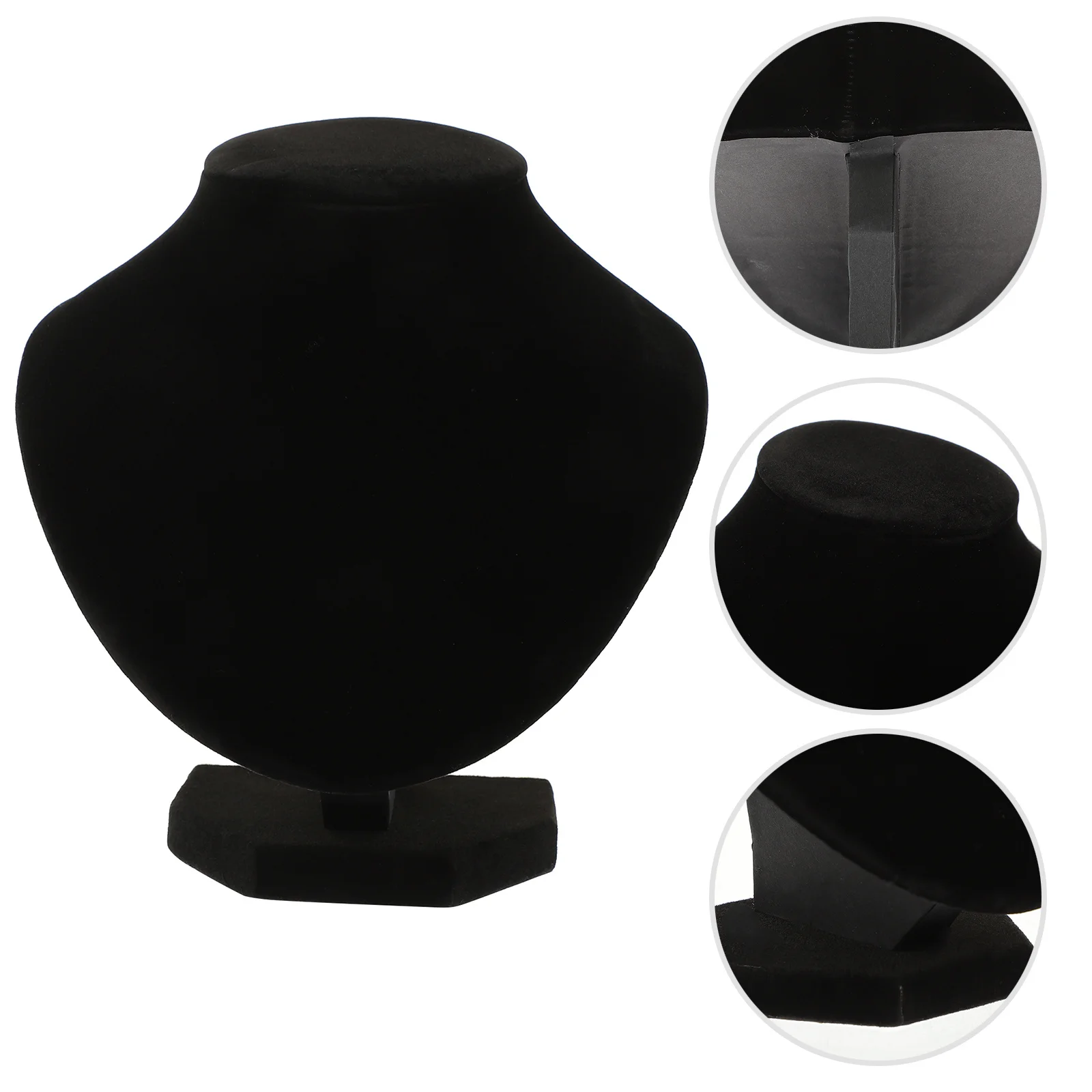 

Jewelry Bust Display Stand Black Neck Chain Holder 3D Organizer for Dresser Vanity Countertop Store Trade Show Use