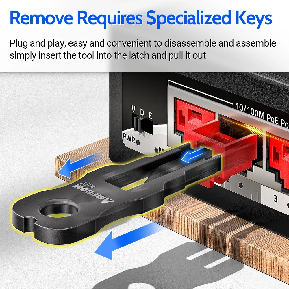 Picture 5: AMPCOM RJ45 Insert Lock with Key, Dustproof Network Plug Connector, Physical Anti-Data Leakage for Switches,Routers,Data Centers