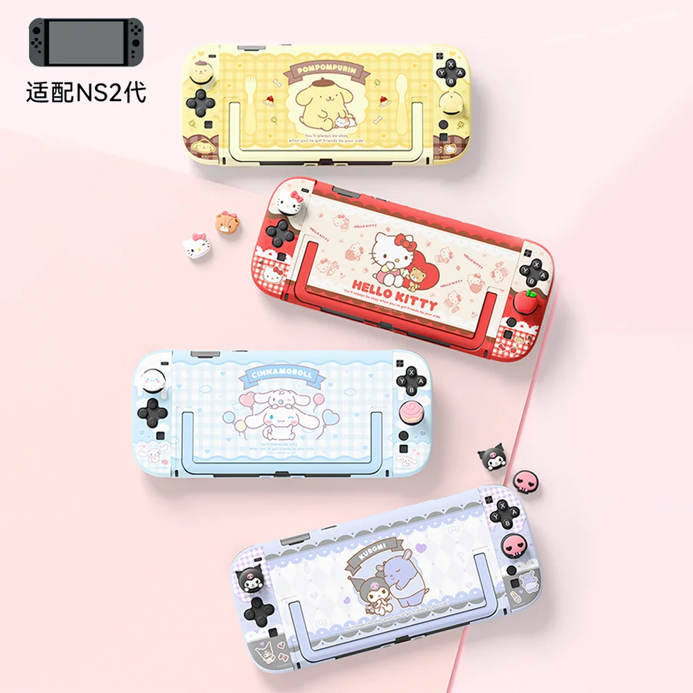 

Sanrio Figure Kuromi Hellokitty Switch2 Protective Case Hardshell Switch2 Accessories Pluggable Base Handle Protective Case Gift
