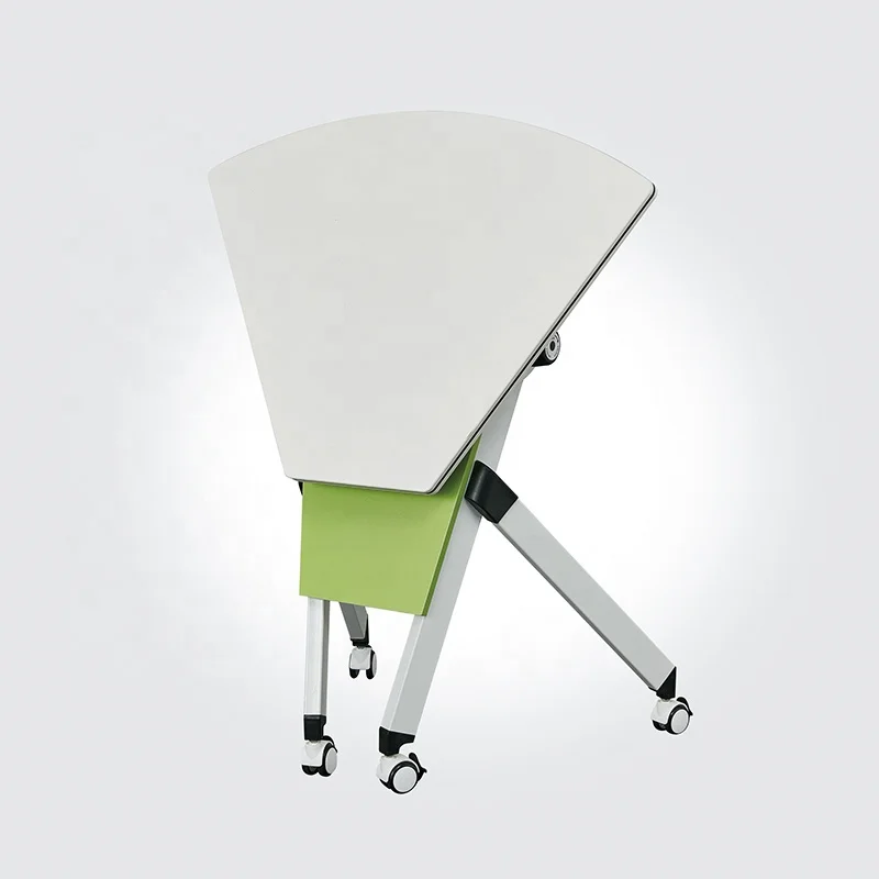 Simple mobile metal folding conference table convertible office function