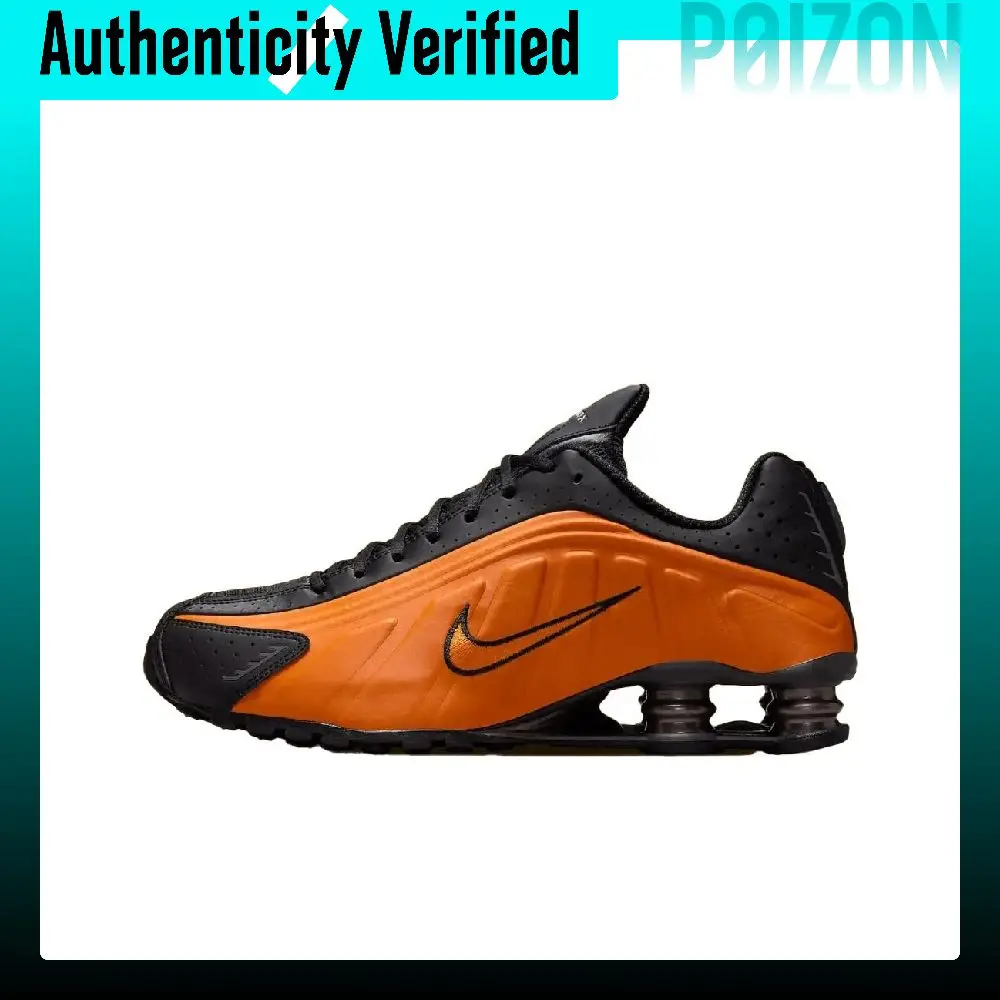 Nike Shox R4 Running Shoes Unisex Black Orange HQ1988-800