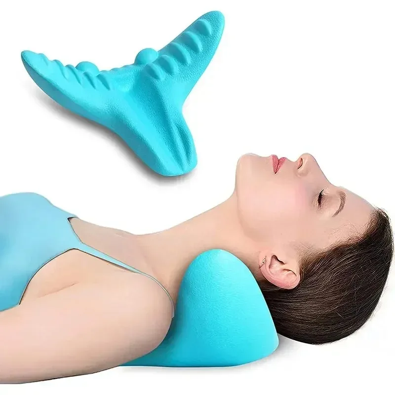 Neck and Shoulder Relaxer, Cervical Traction Device Acupressure Neck Shoulder Back Support Massage Pillow, Neck Stretcher Massag