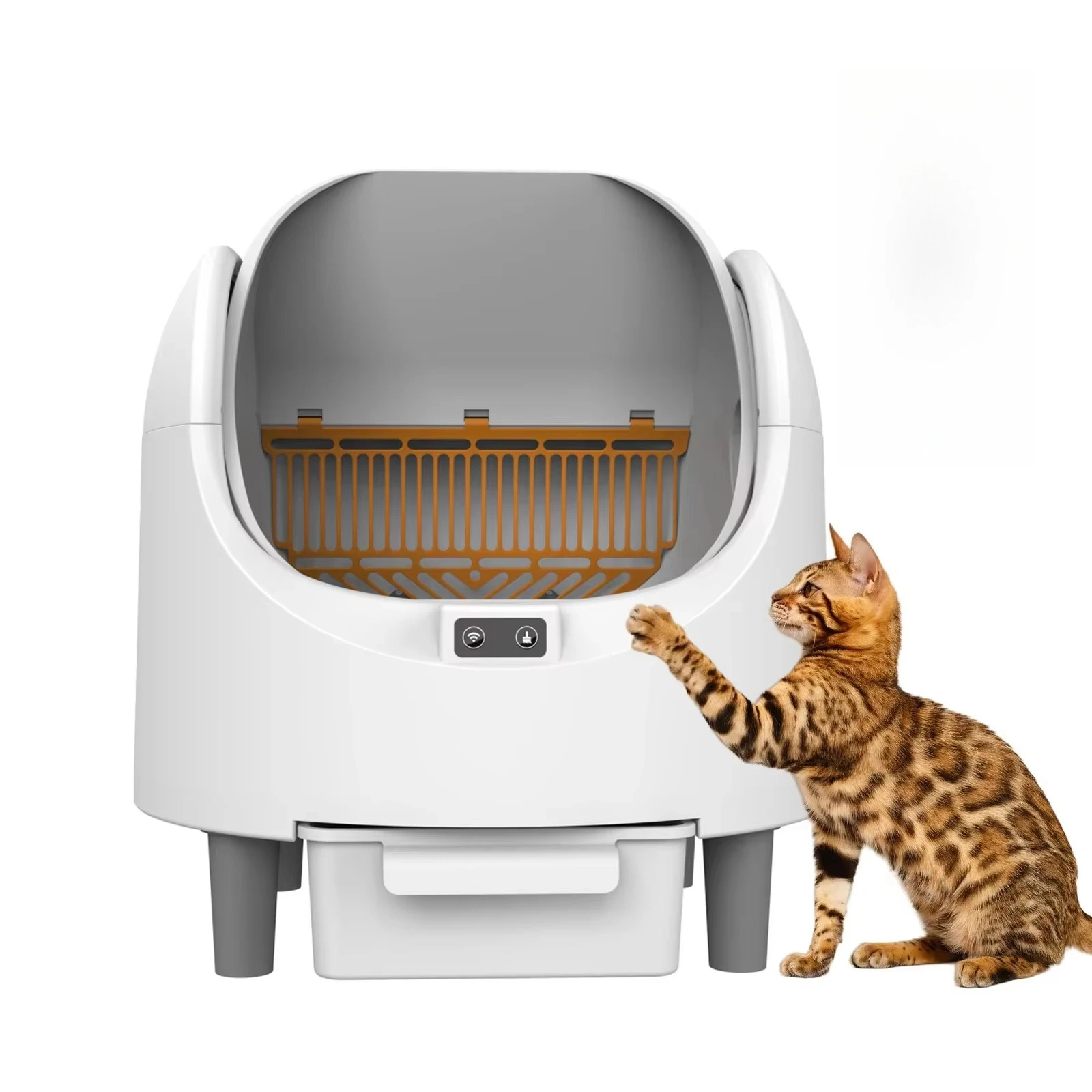 

STLF68L автоматический кошачий туалет с открытым дизайном, датчик самоочистки, защита безопасности, умные мониторы здоровья домашних животных, система OEM Cat Toi