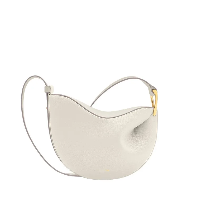 Pea Bag Women Niche Design Underarm Single Shoulder Genuine Leather Bag For Women With Adjustable Shoulder Straps