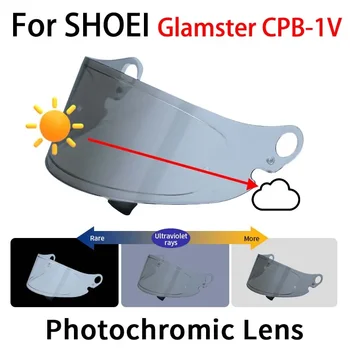 글램스터 광변색 헬멧 바이저, SHOEI 글램스터 CPB-1V 오토바이 레트로 헬멧 바이저, 렌즈 액세서리 교체 부품