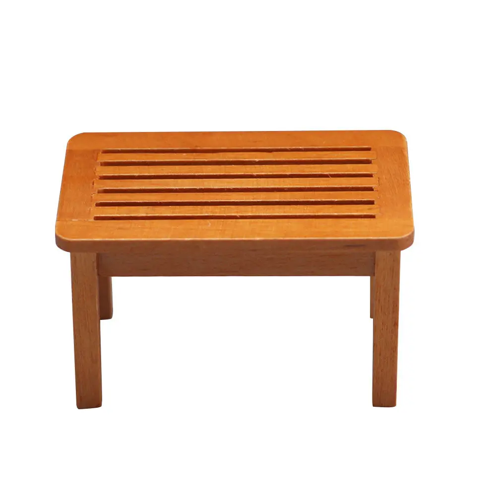 

Mini Furniture Wooden End Table for Dolly House Decorative Room Setup Brown Fine Craftsmanship Simulation Tea Table Small