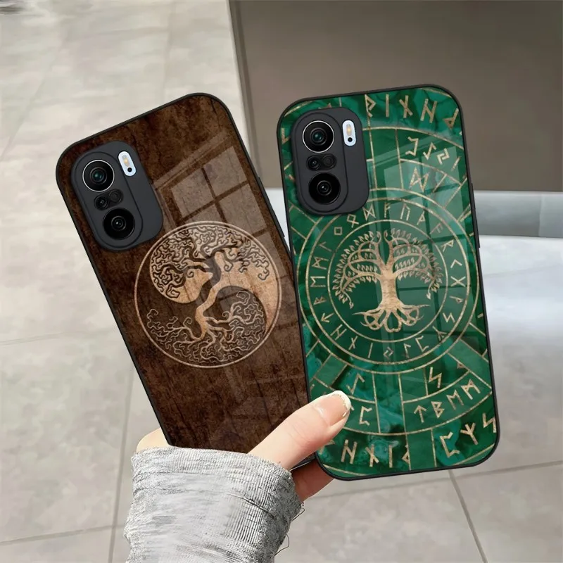 

Чехол для телефона с изображением дерева жизни, закаленное стекло для Xiaomi Redmi Note 13, 10, 11i, 11, 9, 8, 11S T, Poco, M4, F3, X3 Pro, чехол