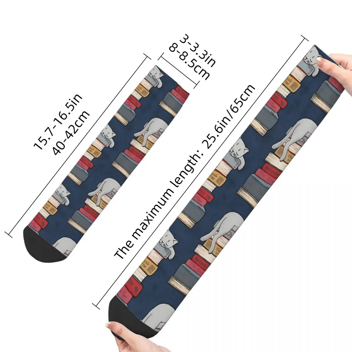 Funny Crazy Sock for Men How To Chill Like A Cat Hip Hop Vintage Happy Quality Pattern Printed Boys Crew Sock Seamless Gift