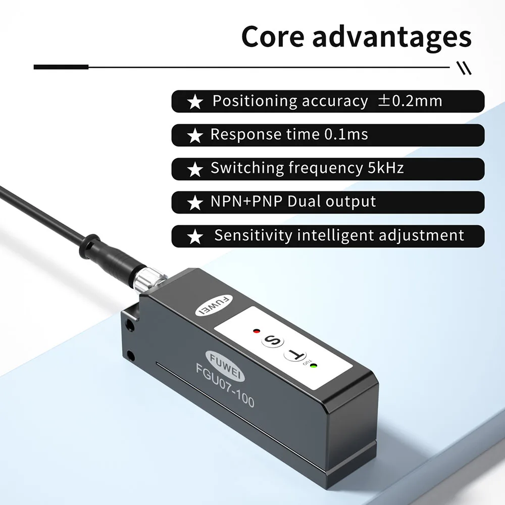 FUWEI Capacitive And Photoelectric Sensors Photoelectric Eye Clear Label Detection Sensor Labeling Machine 0.7mm Slot Width