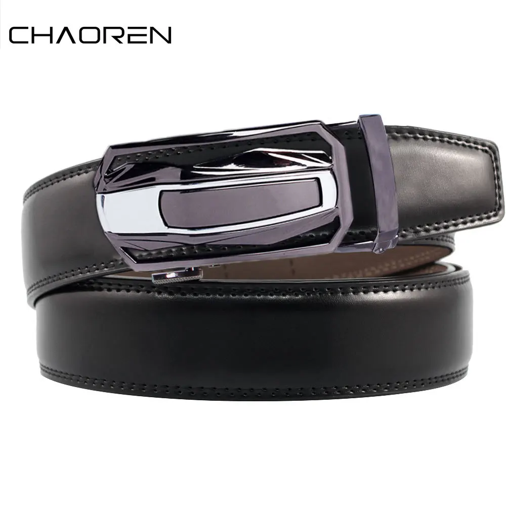 Genuine Leather Men's Ratchet Dress Belts | Adjustable Automatic Alloy Buckle - Business Style - Ideal Gift for Father's, Brand Genuine Leather Belt Top Quality Men's Belt Luxury Designer Leather Belts for Men Metal Automatic Buckle Male Belts
