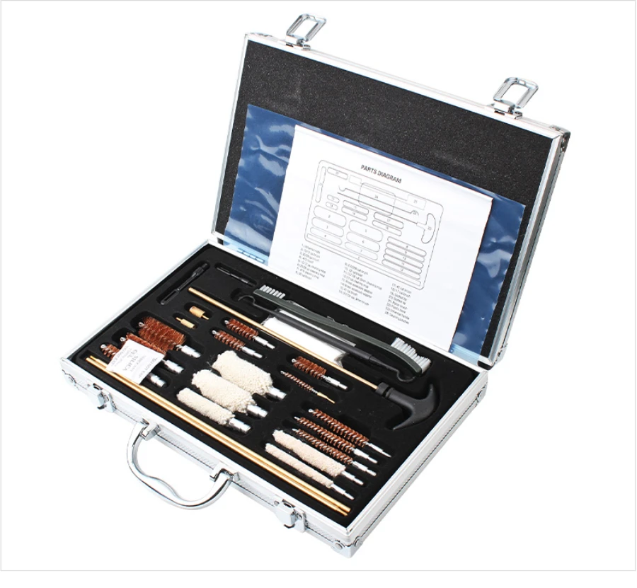 Universal Gun Barrel Cleaning Kit Brushes Set Aluminum Tool & Case for Rifles Hanguns Shotguns for AK AK47 AR15 HK416