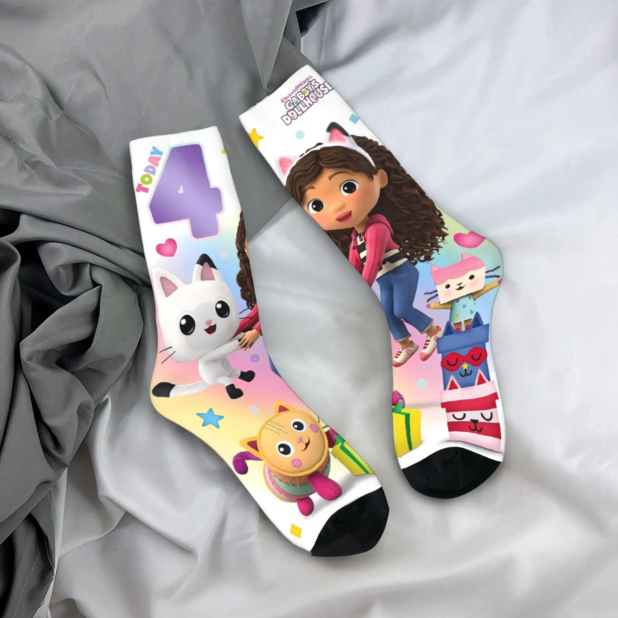 男性用靴下 G-gabbys DollhouseBirthday Card (1) ストッキング 滑り止め 暖かい ソフトソックス 春のファッション グラフィック ランニング スポーツソックス