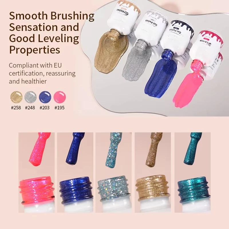 Nail 308 UV LED Nail Gel Polish Kit High Color Saturation Non-Toxic Soak 5-8min MSDS Certified Semi Permanent Nail Art