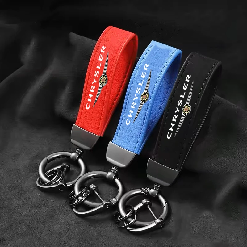 LLavero de cuero de aleación de Zinc para coche, llavero con anilla para Chrysler 300c Voyager Town Country Grand Voyager, accesorios para automóviles