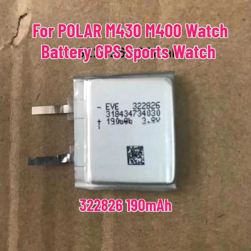New 322826 190mAh Replacement Battery for POLAR M430 M400 Watch Battery GPS Sports Watch