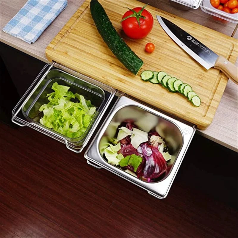 Expandable Bamboo Cutting Board Set with Trays and LIDS for Kitchen, Juice Trough Cutting Board Tools, Storing Chopped Food