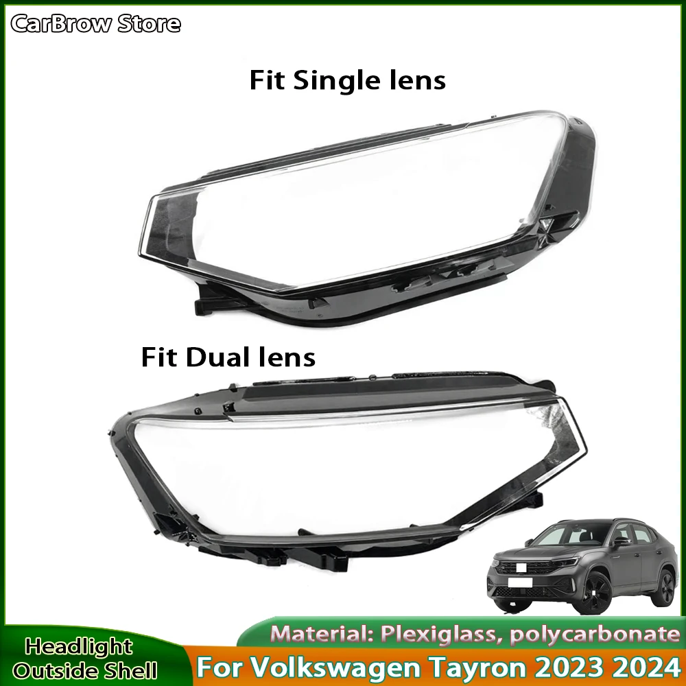 

For Volkswagen Tayron 2023 2024 2025 Front Headlamp Cover Lamp Shade Headlight Shell Lens Plexiglass Replace Original Lampshade