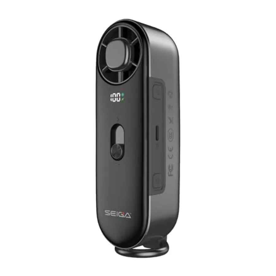 

4-in-1 Turbo Portable Outdoor Handheld Fan with Ice Cooling, 10000mAh Rechargeable with 100-Speed Adjustable Airflow, 16500 RPM