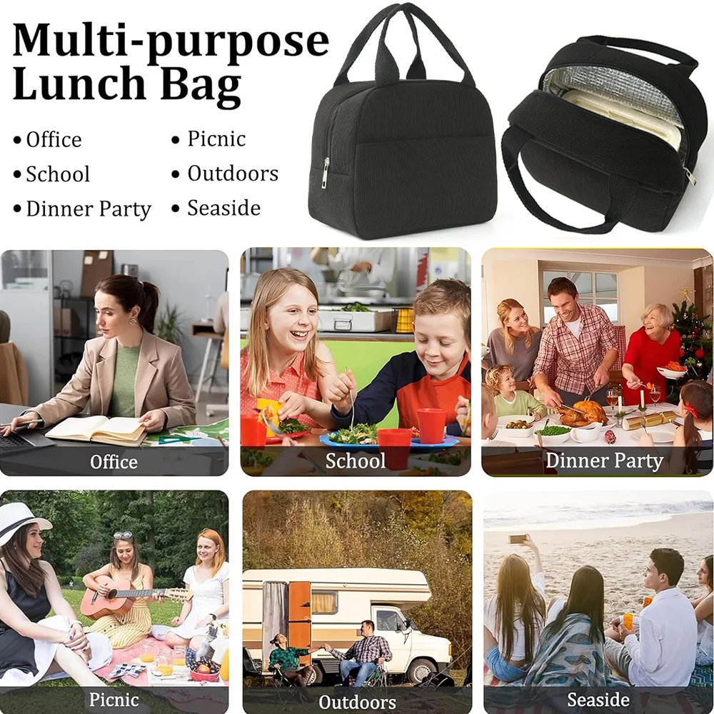 قابلة لإعادة الاستخدام سروال قصير حقيبة الغداء المطبوعة الغذاء حقائب المحمولة حقيبة حفظ الطعام الحرارية مقاوم للماء مكتب برودة الجليد معزول