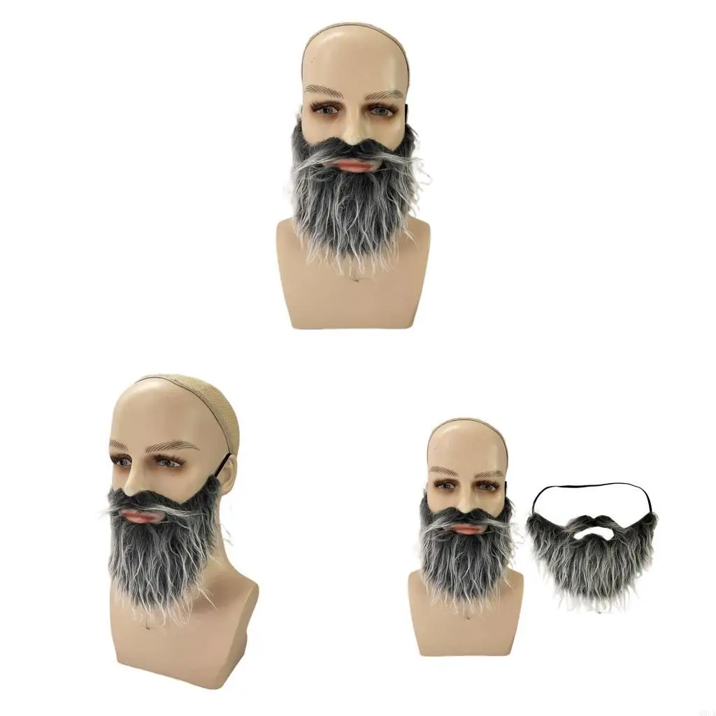 

68UA Fake Mustaches Halloween Selfs Adhesive Fake Beard Moustache Stickers Christmas Masquerades Accessories for Dressing up