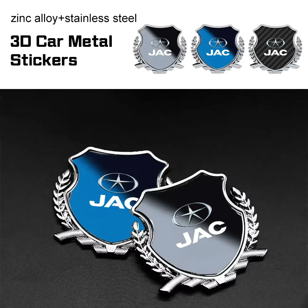 3D Metal Car Side Body Trunk Stickers Emblem Badge Decal Accessories For JAC Refine J3 J2 S5 A5 J5 J6 J4 Vapour S2 T8