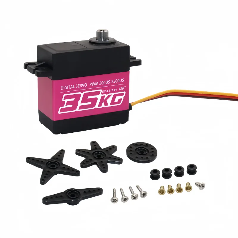 Standard size high-torque digital steering servo motor 35kg 7.4V waterproof metal gear remote control servo robot