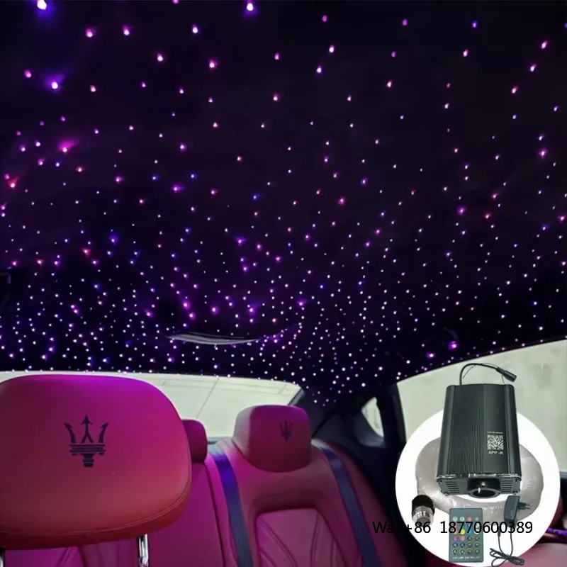 Optical Fiber Starry Sky Car Roof Light 18W RGBW LED Fiber Optic Car Light Engine Kit+0.75mm Fiber Optic 500pcs 3 Meters Length