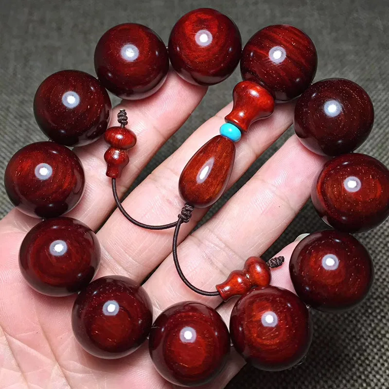 Small-leaf rosewood 2.0*12 beads bracelet, wine red base color, rich in oil content, smooth to the touch, unisex Buddhist prayer