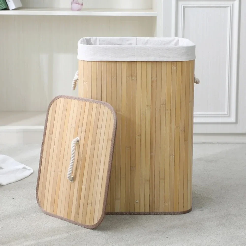 

Nice Bamboo Laundry Basket Foldable Dirty Clothes Basket Large Capacity Durable Laundry Basket Portable Storage For Dirty Clothe