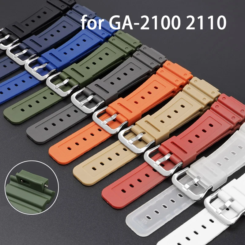 Resin Watch Strap for Casio G-SHOCK GA-2100 GA-2110 Quick Release TPU Rubber Sport Waterproof Men Watch Band Bracelet 16mm