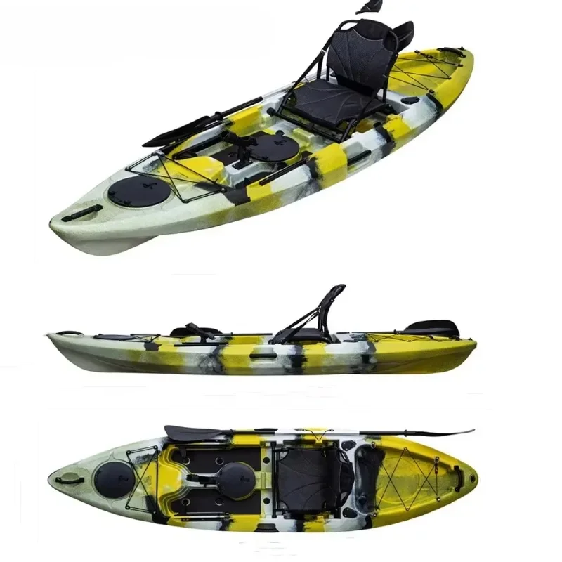 10ft Sit on Top Fishing Kayak with Rudder System 1 Seat for 1 Adult LLDPE 3.06M All-purpose Kayak for Leisure Outdoor Activities